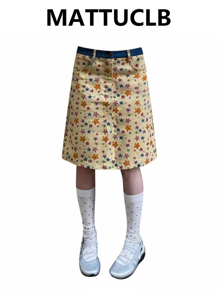 A-Line Skirt Midi - Nouvelle jupe en jean mi-longue pour