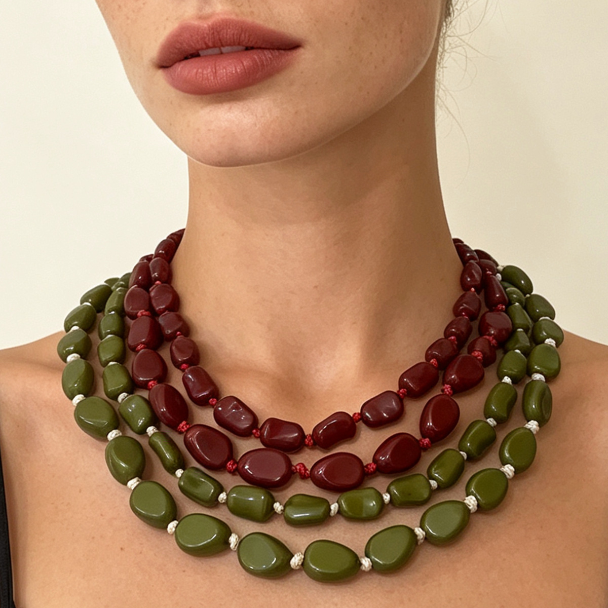 Women'S Fashion Ww2 - Collier tendance rétro à double rang