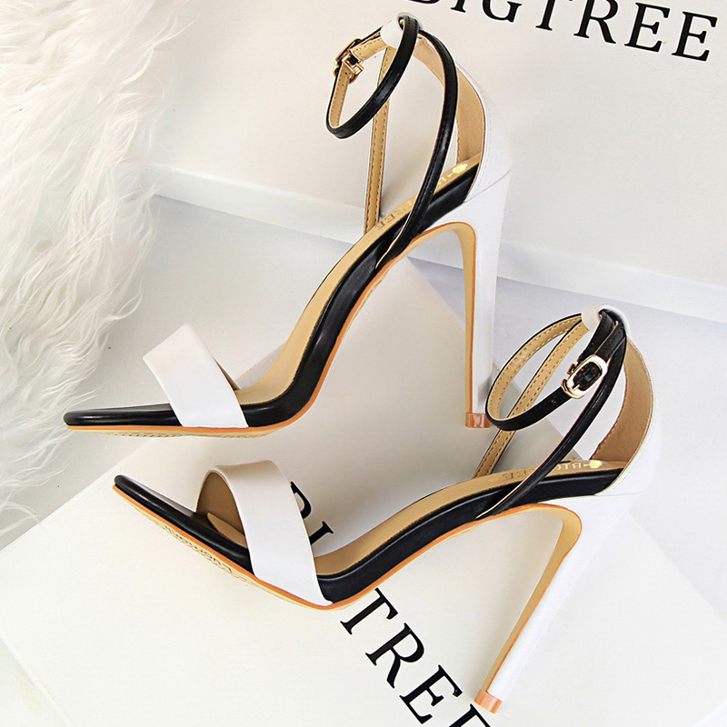 Women'S Fashion Q - Femmes noir-blanc concis en cuir 11