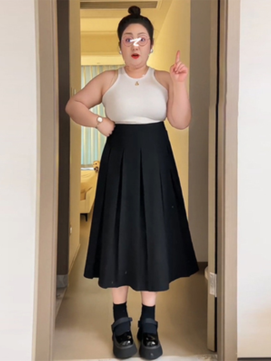 A-Line Skirt Midi - Jupe midi plissée taille haute coupe