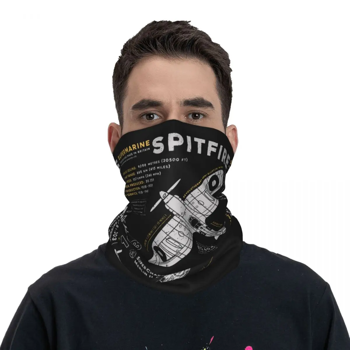 Women'S Fashion Ww2 - Nouveau cache-cou bandana Spitfire imprimé avion