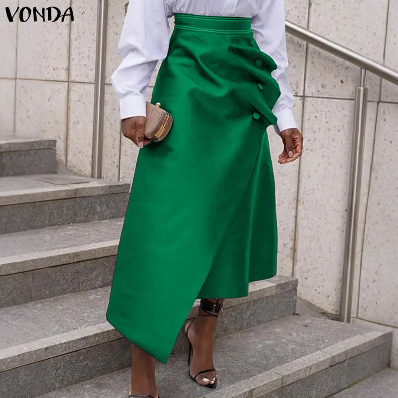 A-Line Skirt Midi - VONDA grande taille 5XL femmes élégantes