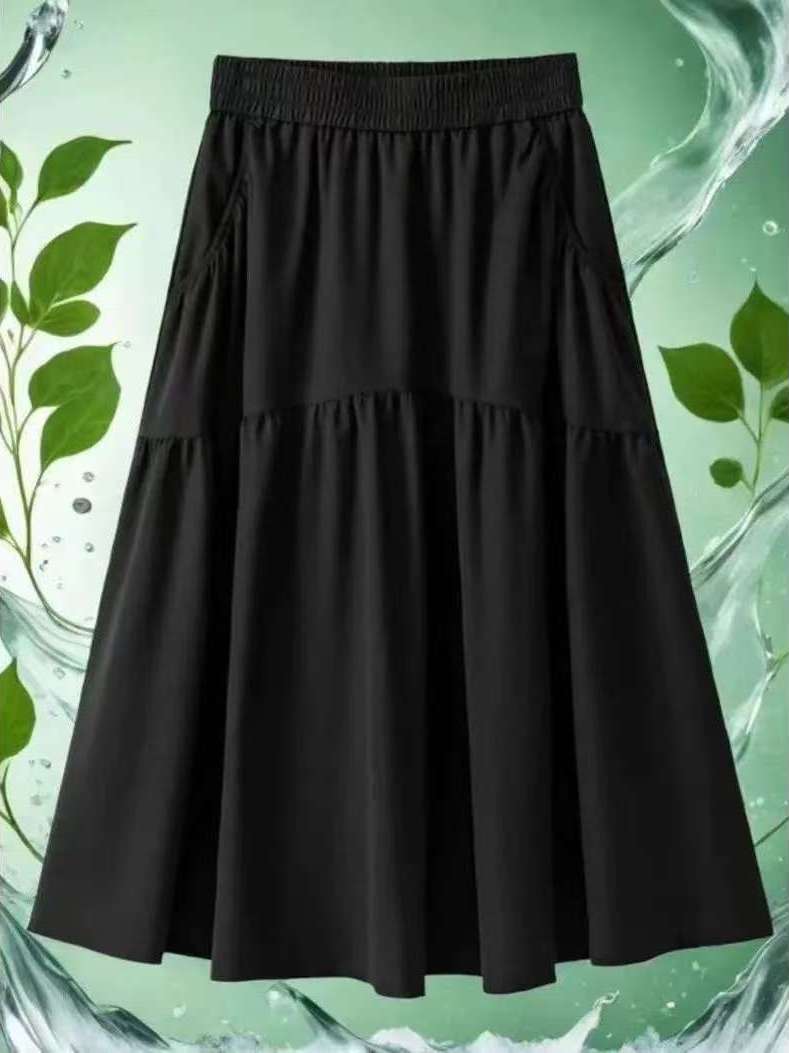 A-Line Skirt Midi - Jupe midi évasée confortable taille haute