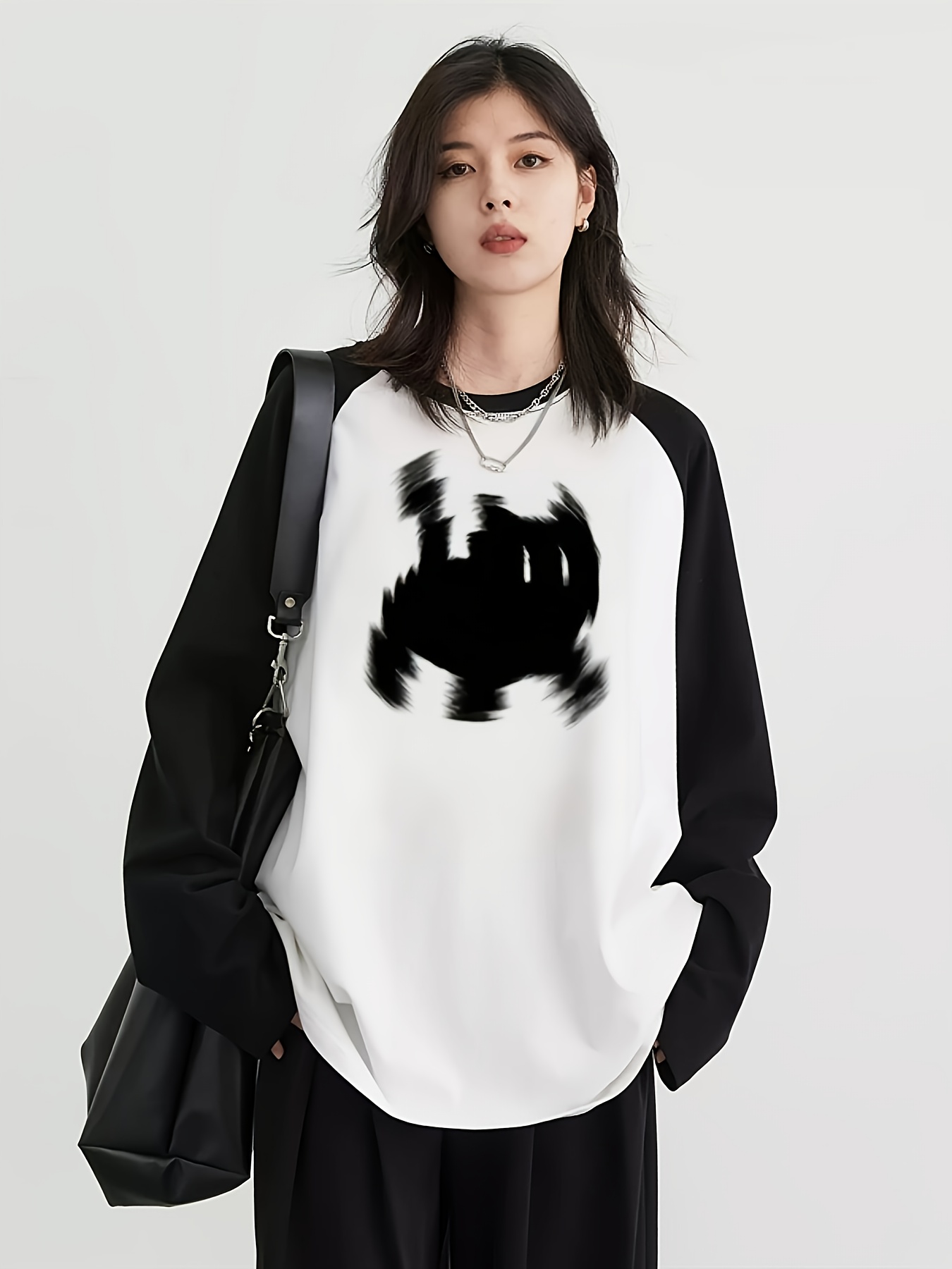 Women'S Fashion Q - T-shirt à manches longues raglan Y2K