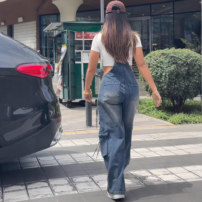 Salopette en jean décontractée - Women'S Fashion Overalls avis et prix
