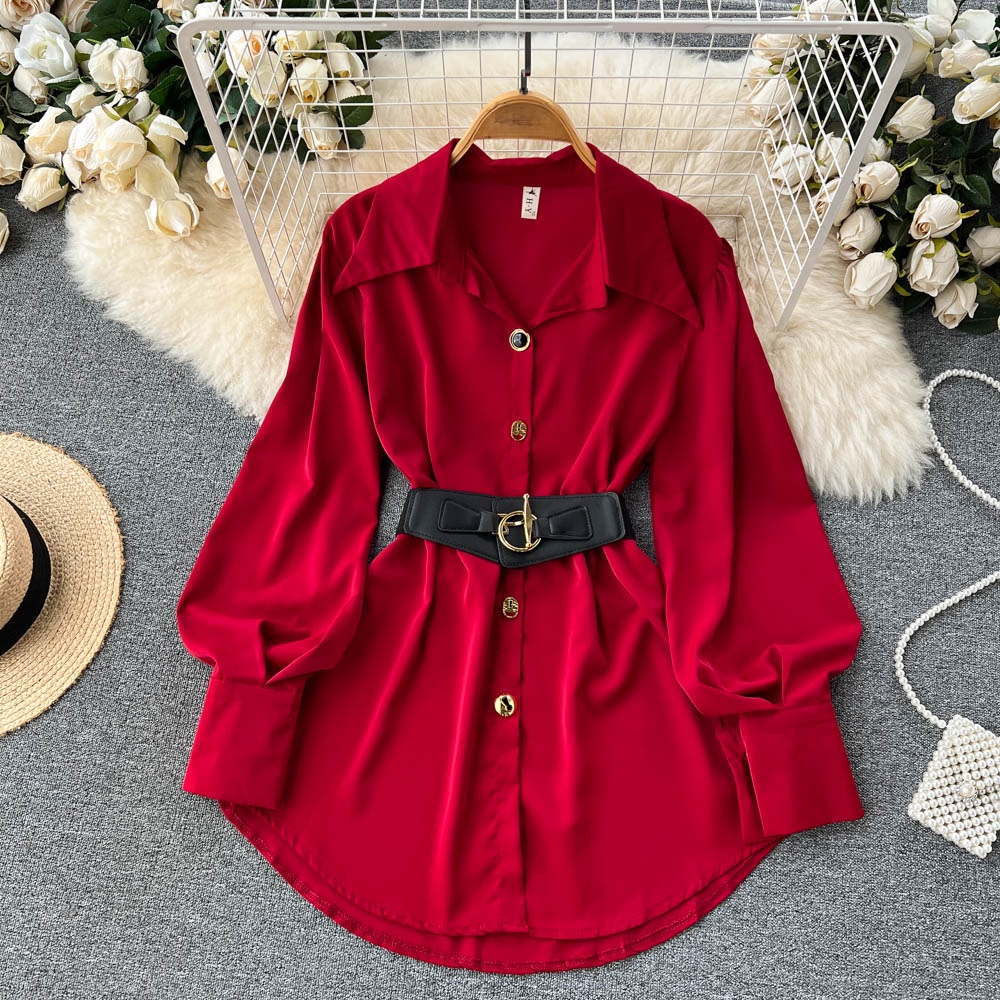 Jupe longue blanche élégante p - Belted Shirt Dress avis et prix
