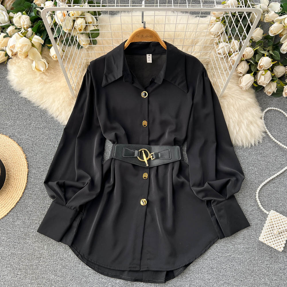 Jupe longue blanche élégante p - Belted Shirt Dress avis et prix