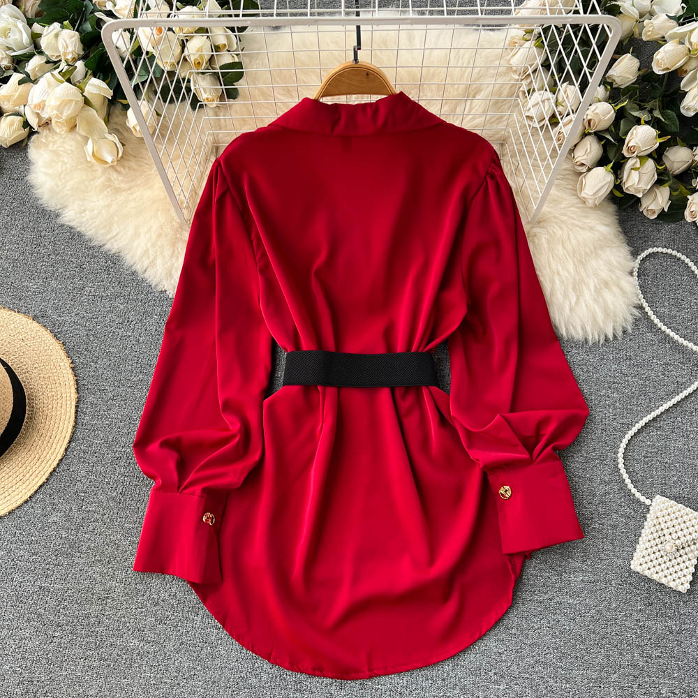 Jupe longue blanche élégante p - Belted Shirt Dress avis et prix