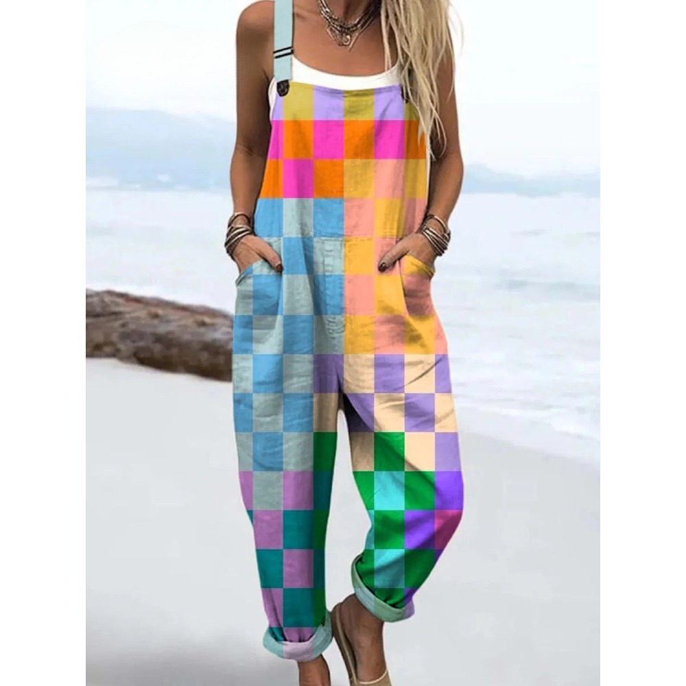 Salopette à blocs de couleurs  - Women'S Fashion Overalls avis et prix