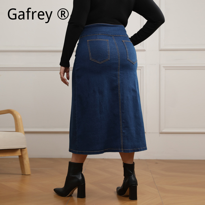 Jupe en jean taille haute bout - A-Line Skirt Midi avis et prix