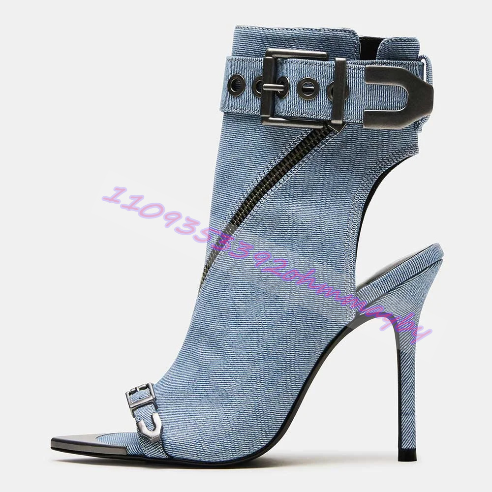 Bottines d'été en jean bleu à  - Women Fashion Show avis et prix