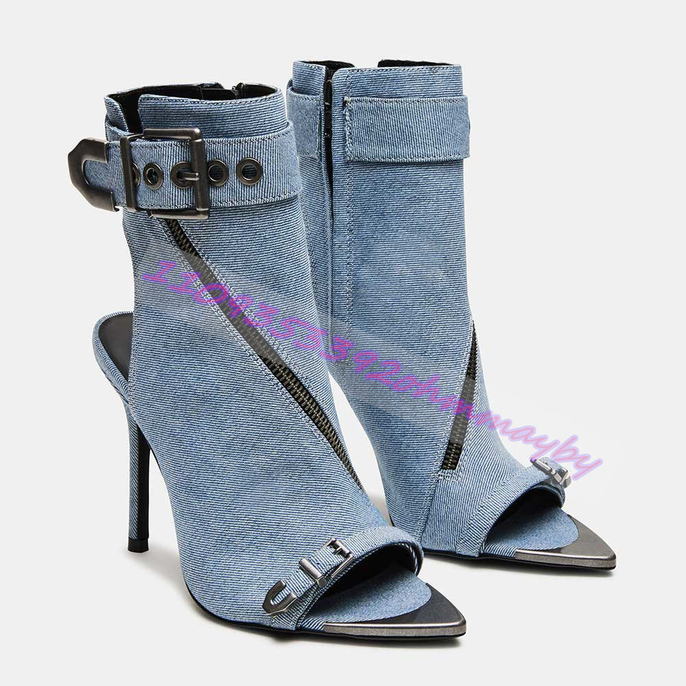 Bottines d'été en jean bleu à  - Women Fashion Show avis et prix