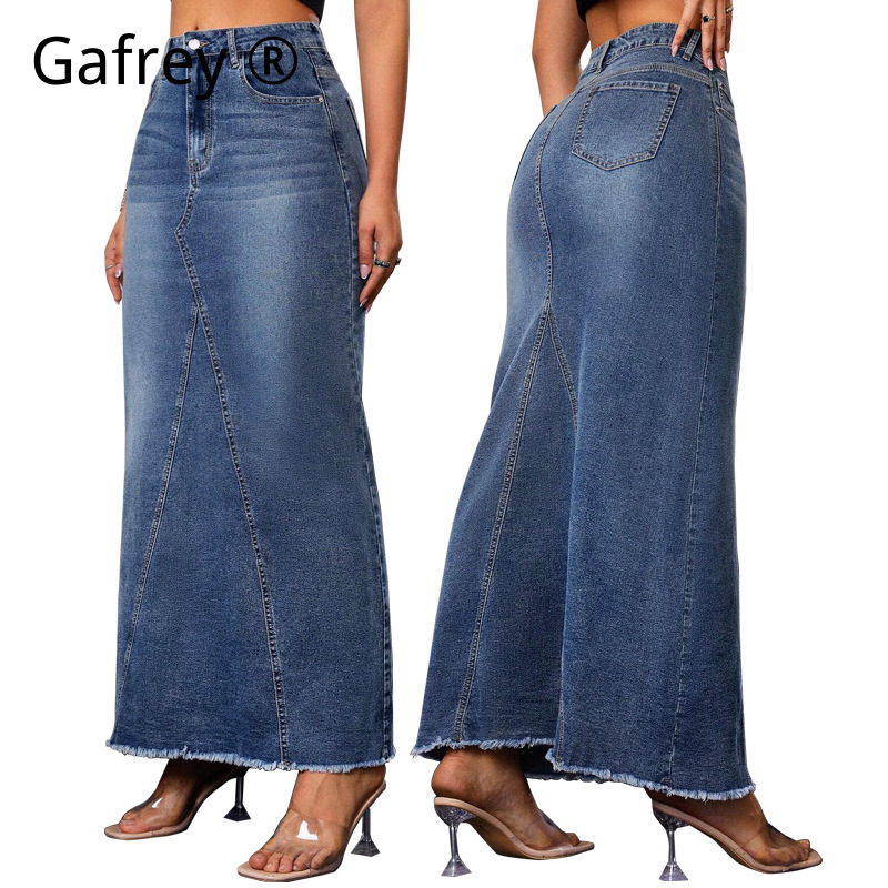 Jupe en jean mi-longue pour fe - A-Line Skirt Midi avis et prix