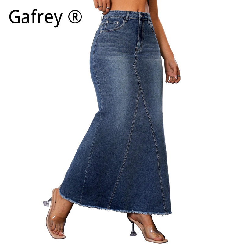 Jupe en jean mi-longue pour fe - A-Line Skirt Midi avis et prix
