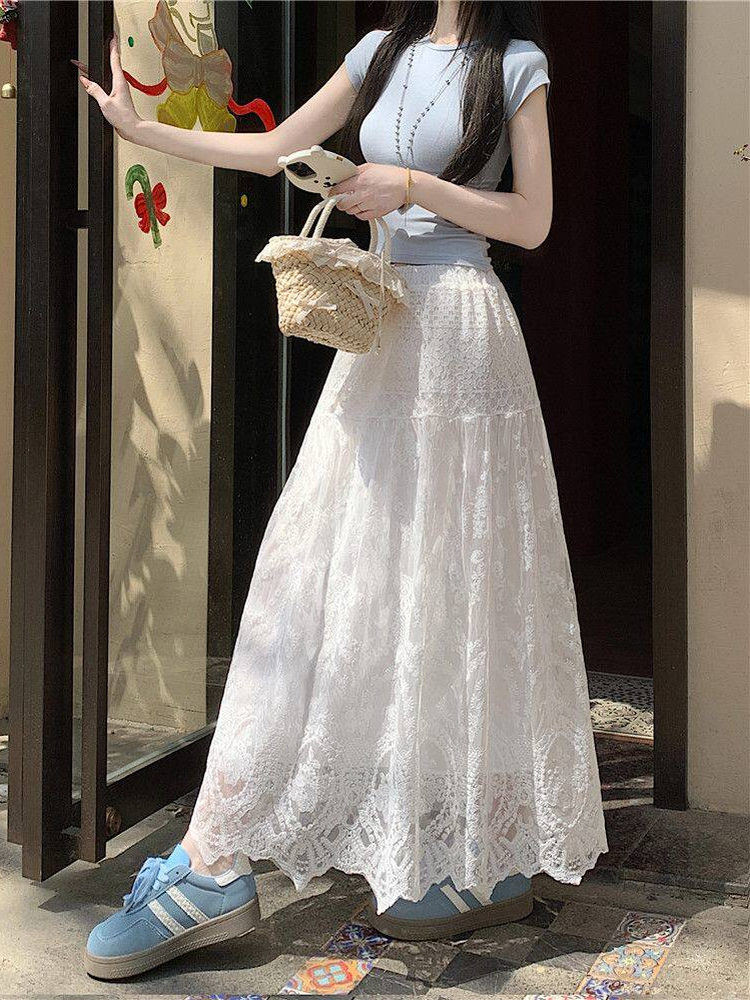 Jupe midi trapèze taille haute - A-Line Skirt Midi avis et prix