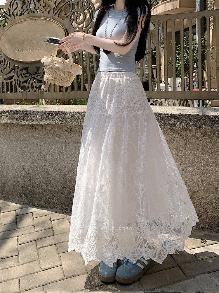 Jupe midi trapèze taille haute - A-Line Skirt Midi avis et prix