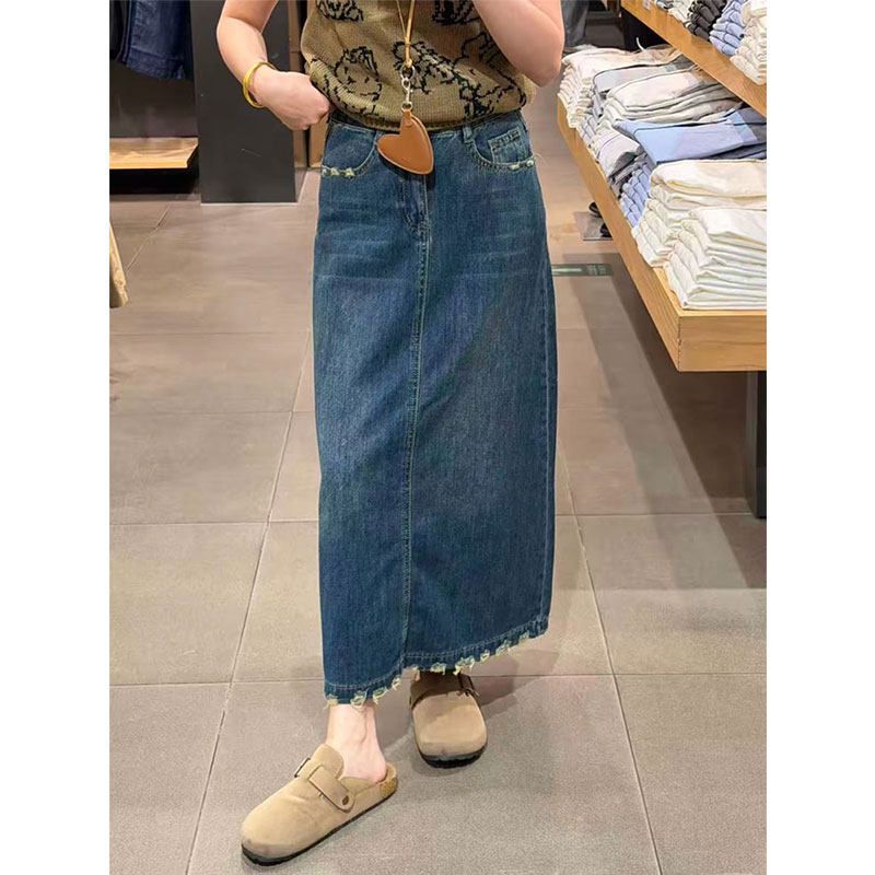 Jupe en jean brodée à volants  - A-Line Skirt Midi avis et prix