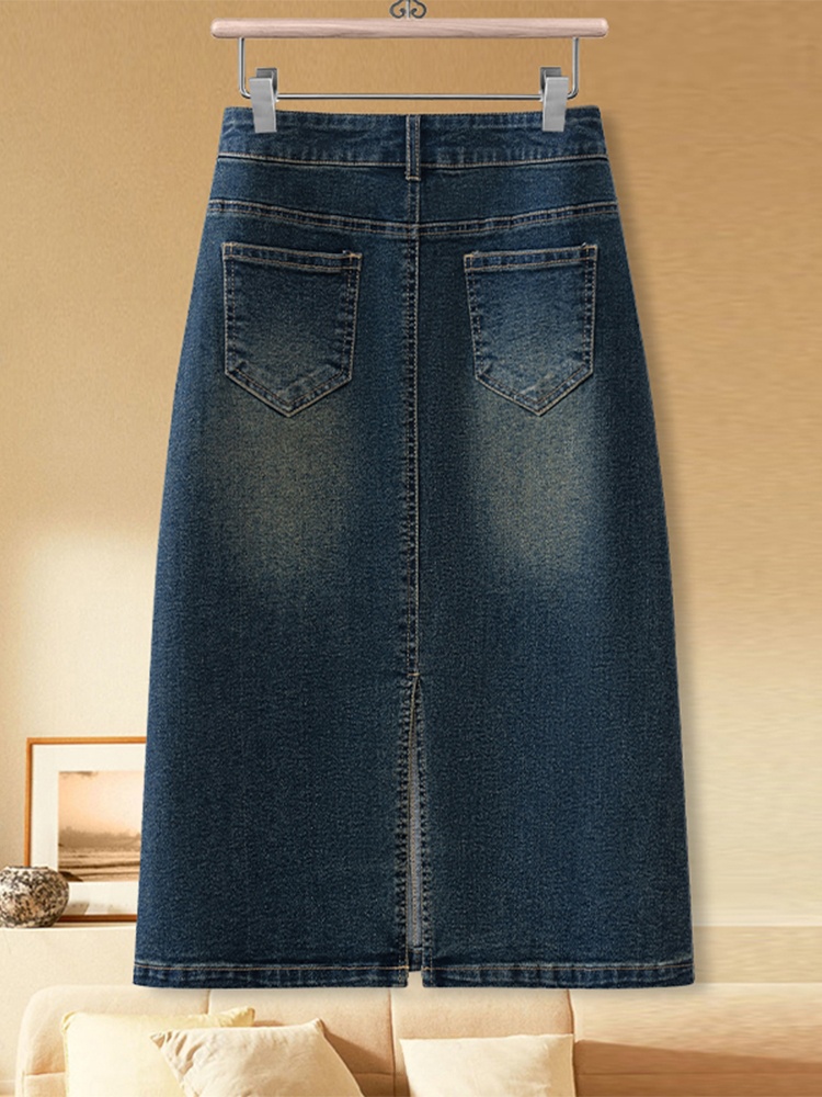 Jupe mi-longue trapèze en jean - A-Line Skirt Midi avis et prix