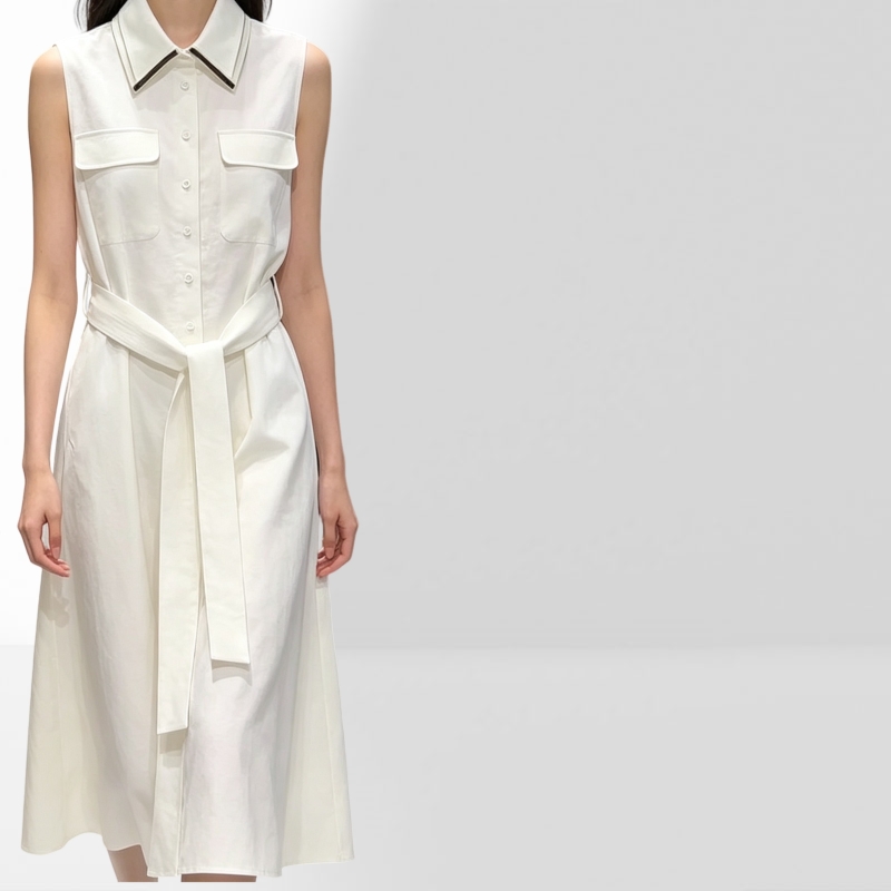 Robe chemise midi sans manches - Women'S Fashion Utility Belt avis et prix